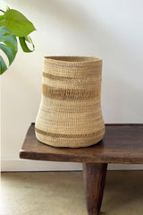 Mixed Weave Natural Planter Basket - Tall