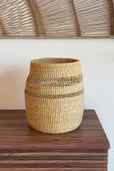 Mixed Weave Natural Planter Basket - Medium