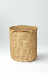 Handwoven Hamper with Lid - Natural