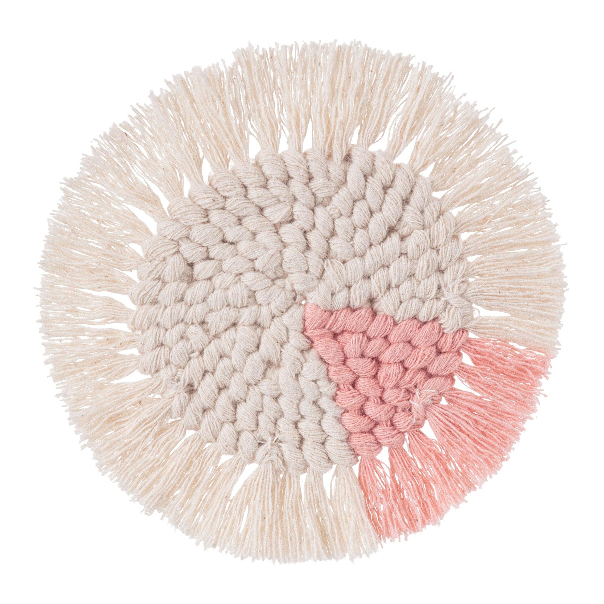 Macrame Coasters in Blush with Fringe - Set of 4 - Life In Alignment
