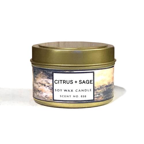 ethically sourced Citrus + Sage Soy Wax Candle Life In Alignment