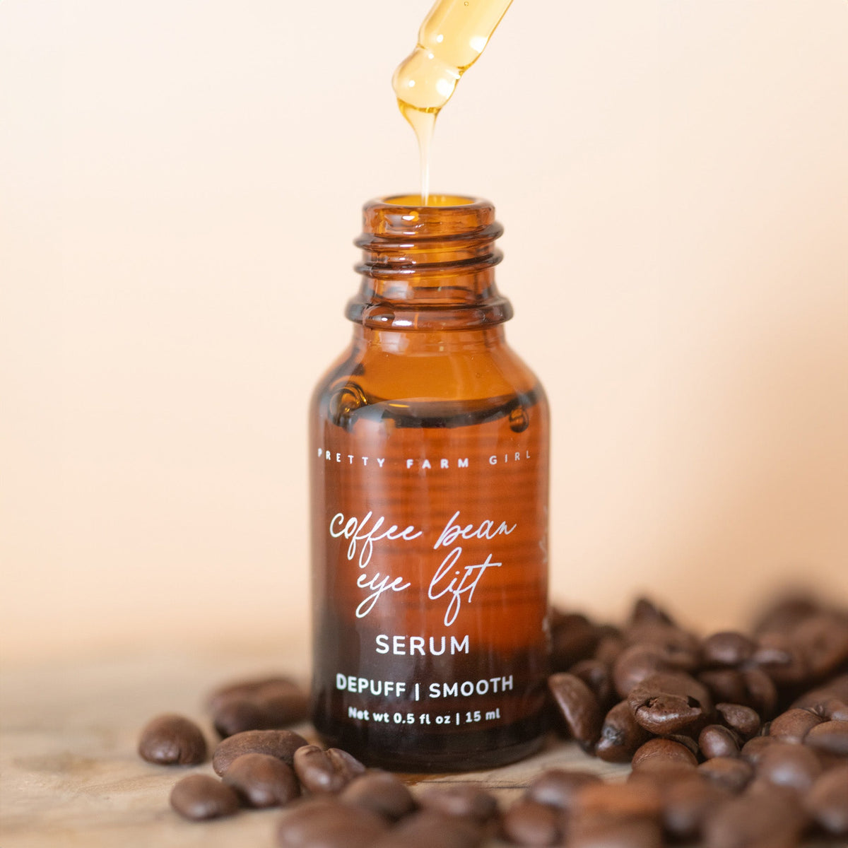 Coffee bean oil eye serum dropper botanical under-eye treatment