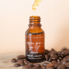Coffee bean oil eye serum dropper botanical under-eye treatment