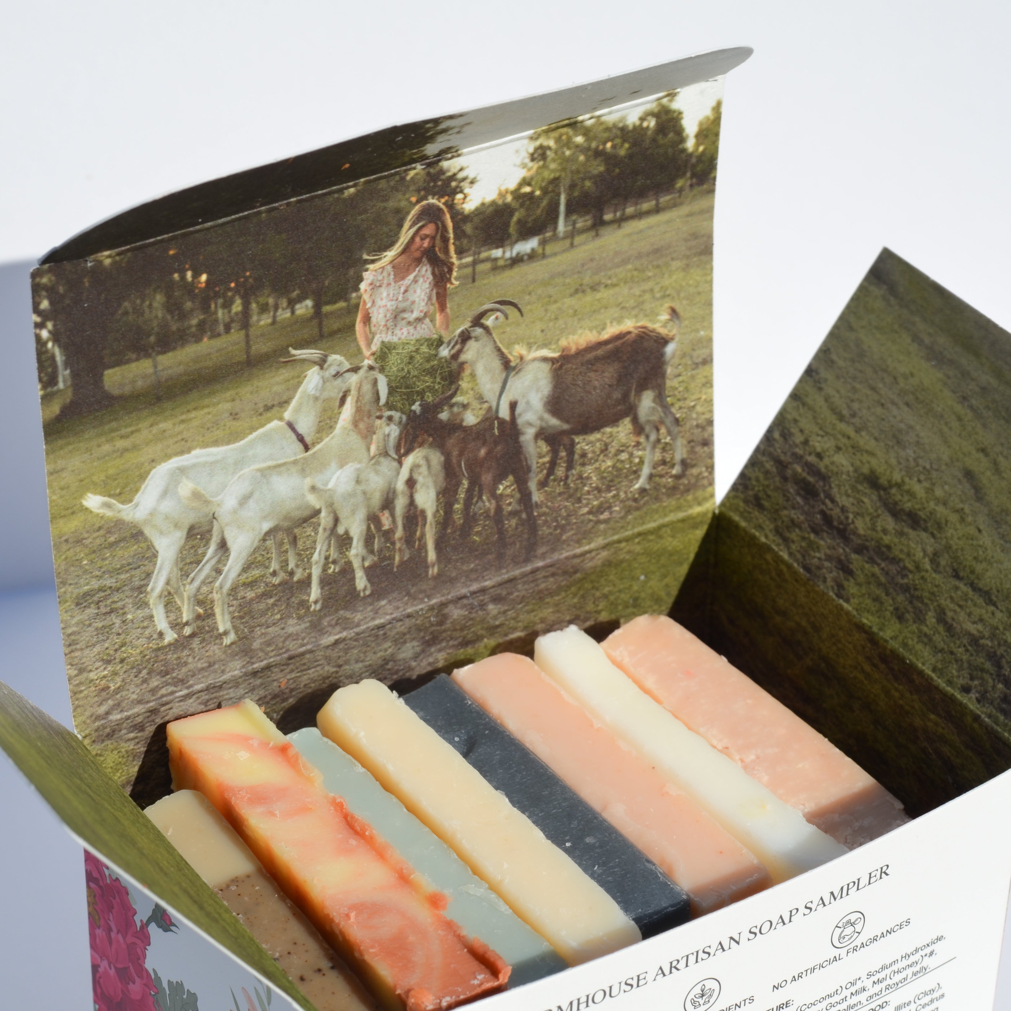 Handmade soap sampler gift set eight tallow and goat milk bars in box Made Brave