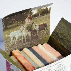Handmade soap sampler gift set eight tallow and goat milk bars in box Made Brave