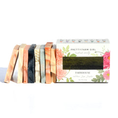 Handmade soap sampler gift set eight tallow and goat milk bars in box Made Brave