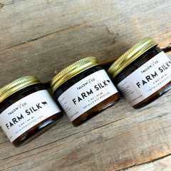 Organic grass-fed tallow face cream silky texture with jojoba and argan oil