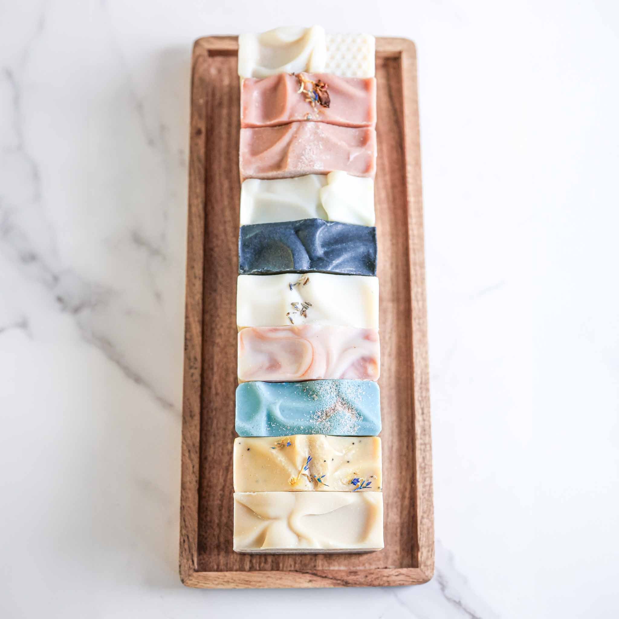 Farmhouse artisan tallow and goat milk soap collection 10 handmade bars Made Brave