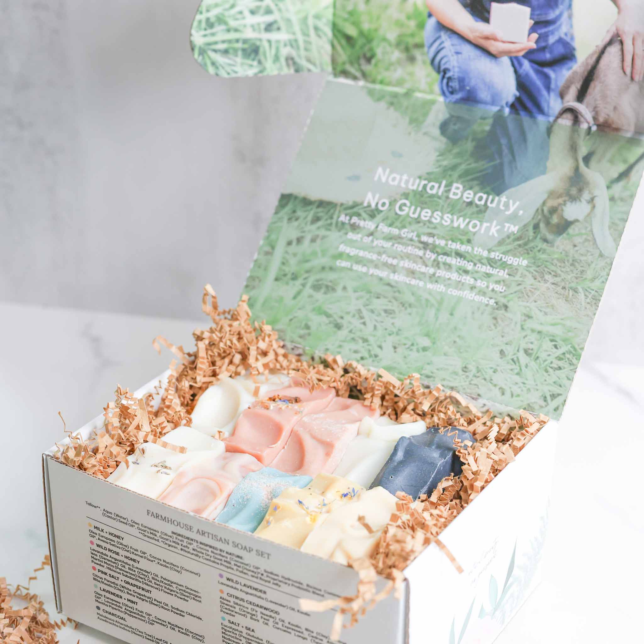 Handmade soap gift set 10 tallow and goat milk bars in gift box Made Brave
