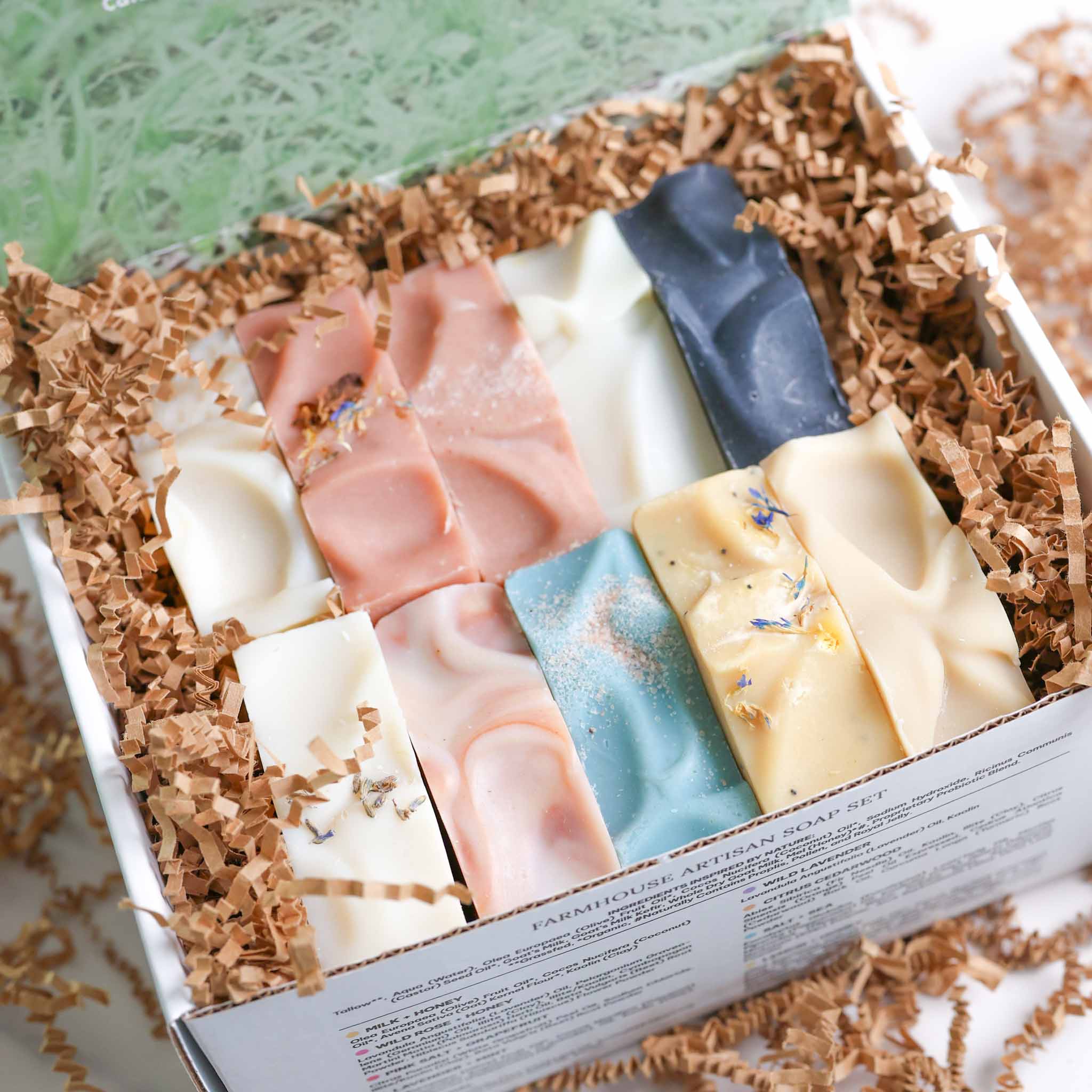 Handmade soap gift set 10 tallow and goat milk bars in gift box Made Brave