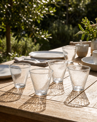 Handblown Hammered Funneled Glasses | Set of 2