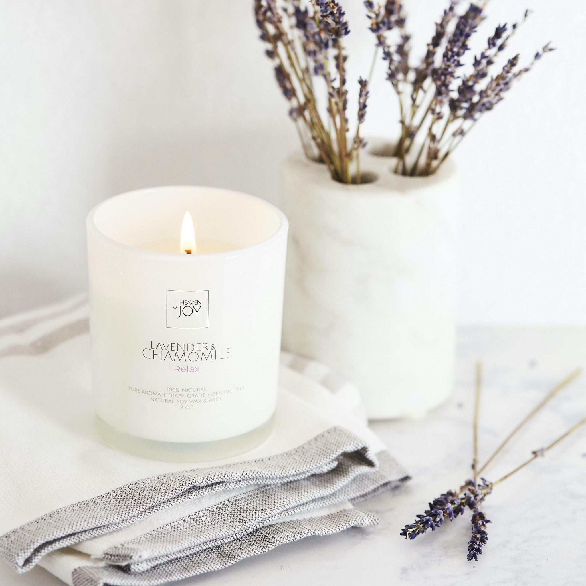 ethically sourced Lavender & Chamomile Candle - 100% Natural Life In Alignment