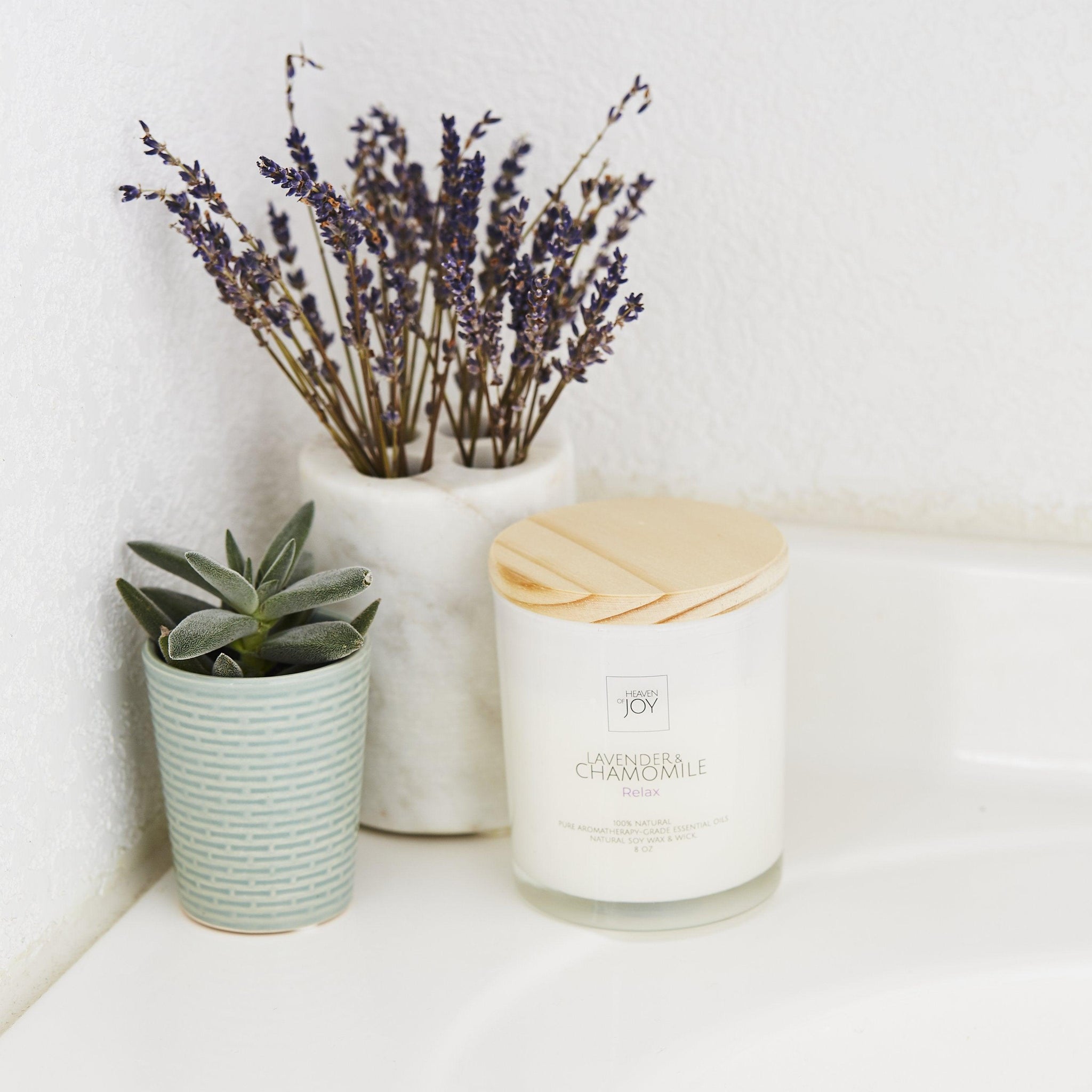 ethically sourced Lavender & Chamomile Candle - 100% Natural Life In Alignment