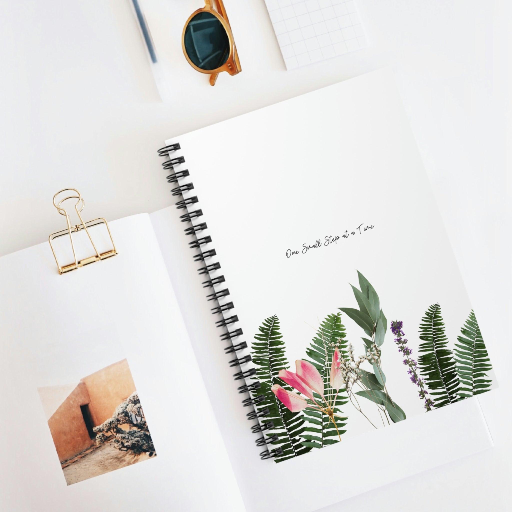 One Small Step at a Time Plant Theme Spiral Notebook - Life In Alignment