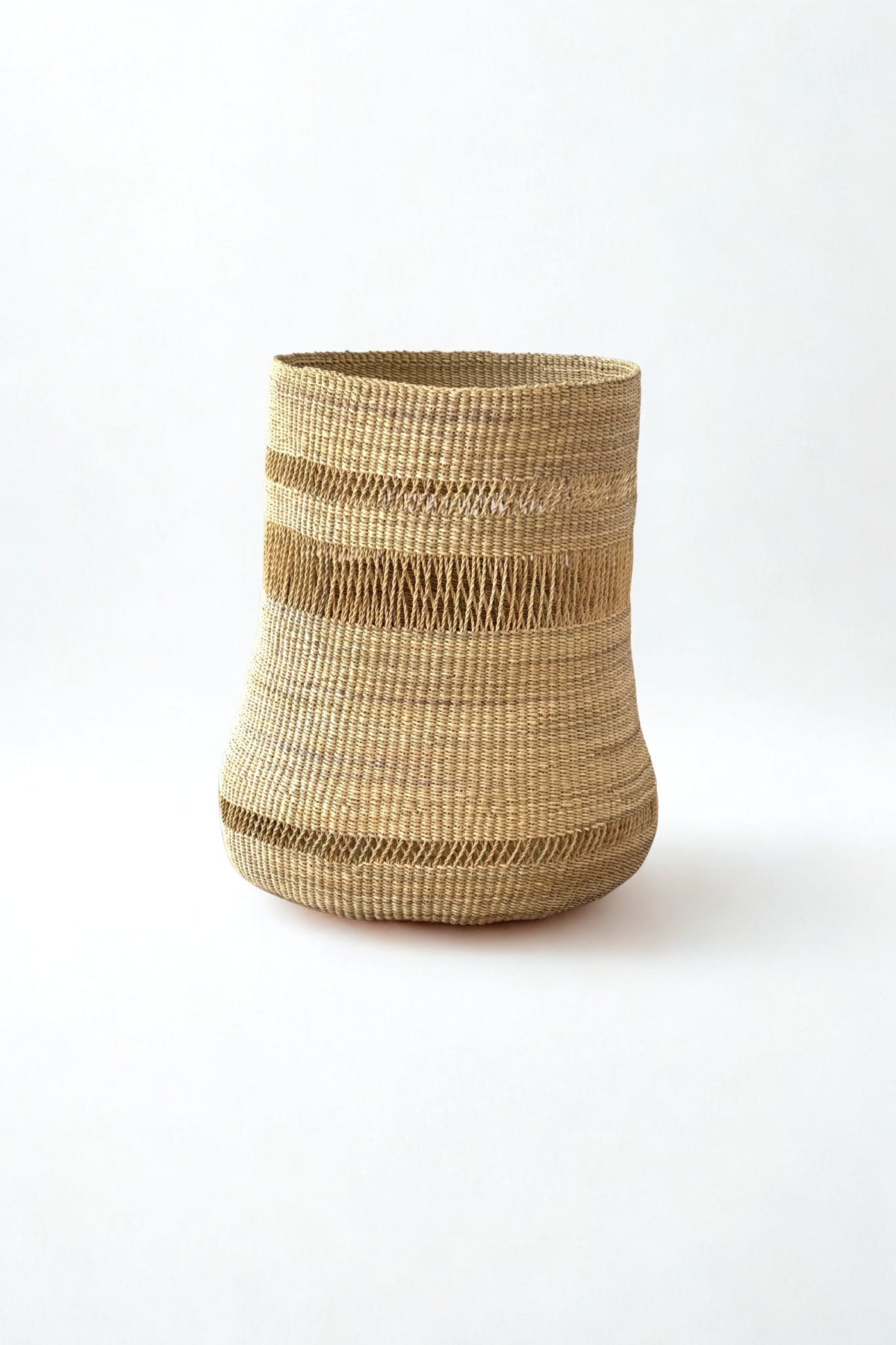 Mixed Weave Natural Planter Basket - Tall