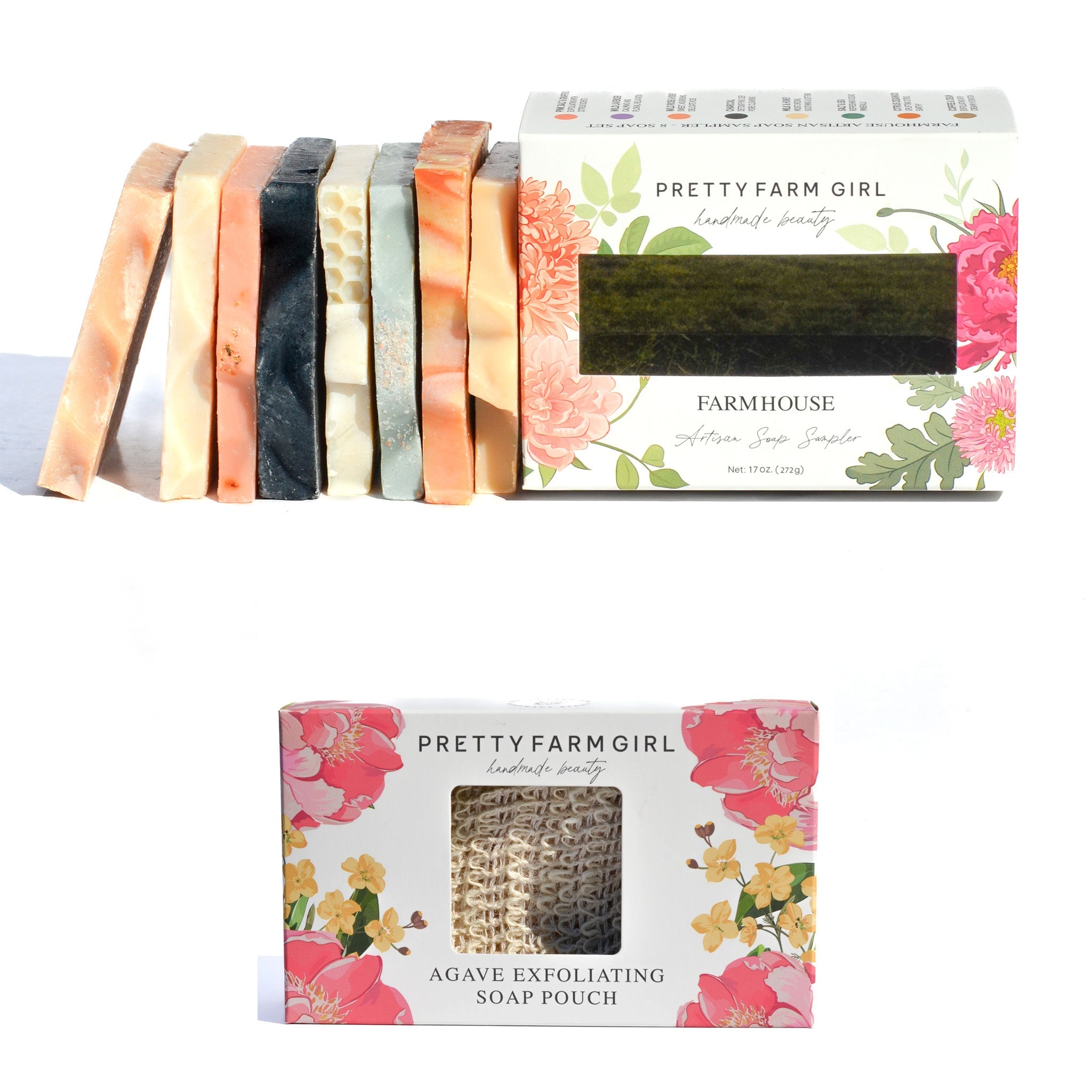 Handmade soap sampler gift set eight tallow and goat milk bars in box Made Brave