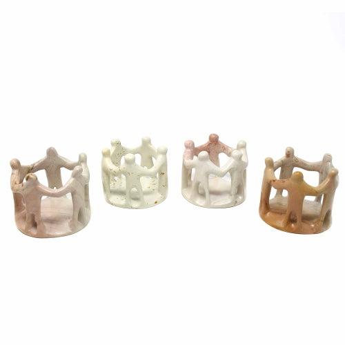 ethically sourced Natural Soapstone Circle of Friends Sculpture Life In Alignment