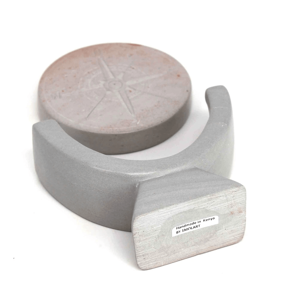 ethically sourced Compass Soapstone Sculpture Life In Alignment