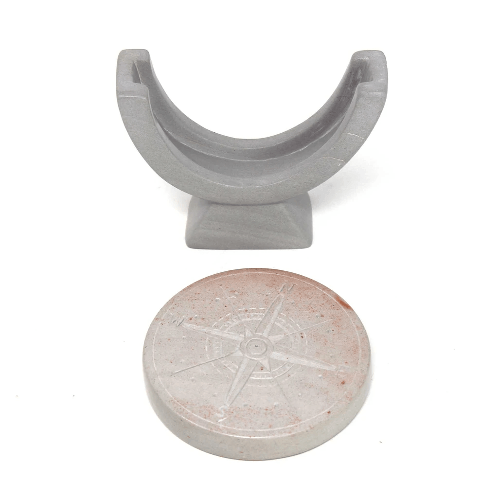 ethically sourced Compass Soapstone Sculpture Life In Alignment