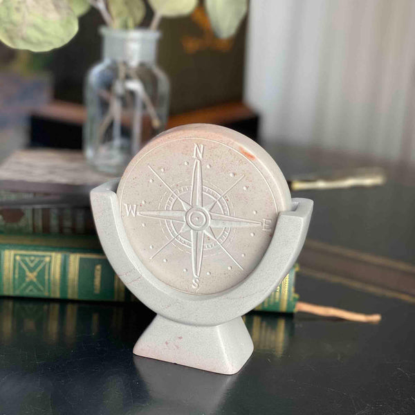 ethically sourced Compass Soapstone Sculpture Life In Alignment