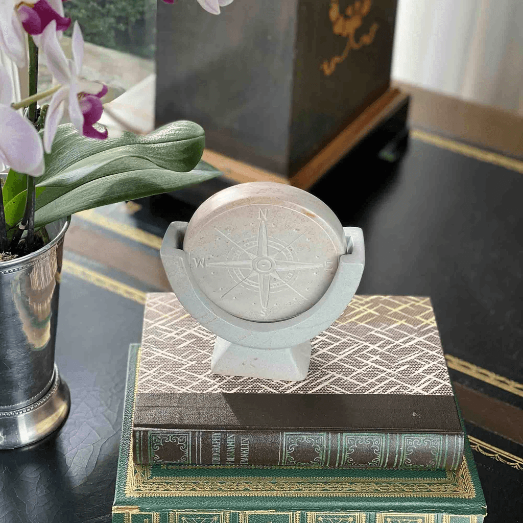 ethically sourced Compass Soapstone Sculpture Life In Alignment