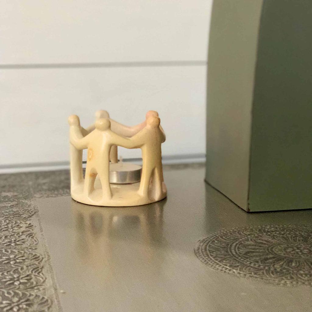 ethically sourced Natural Soapstone Circle of Friends Sculpture Life In Alignment