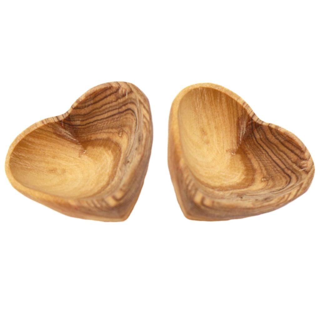 ethically sourced Petite Olive Wood Heart Trinket Bowls - Set of 2 Life In Alignment