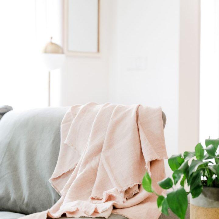 ethically sourced Stone Washed Linen Throw Blanket Life In Alignment