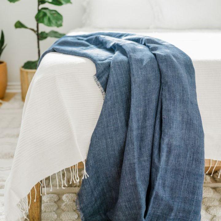 ethically sourced Stone Washed Linen Throw Blanket Life In Alignment