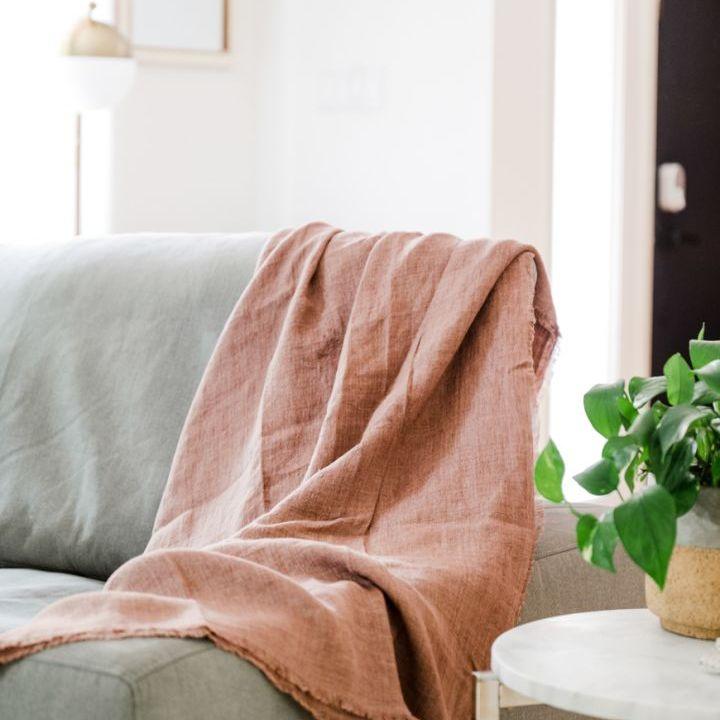 ethically sourced Stone Washed Linen Throw Blanket Life In Alignment