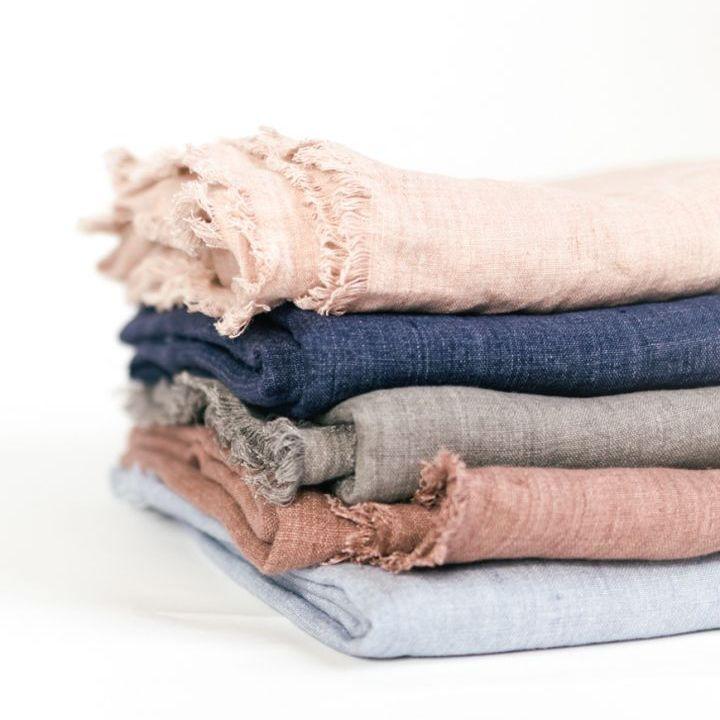 ethically sourced Stone Washed Linen Throw Blanket Life In Alignment